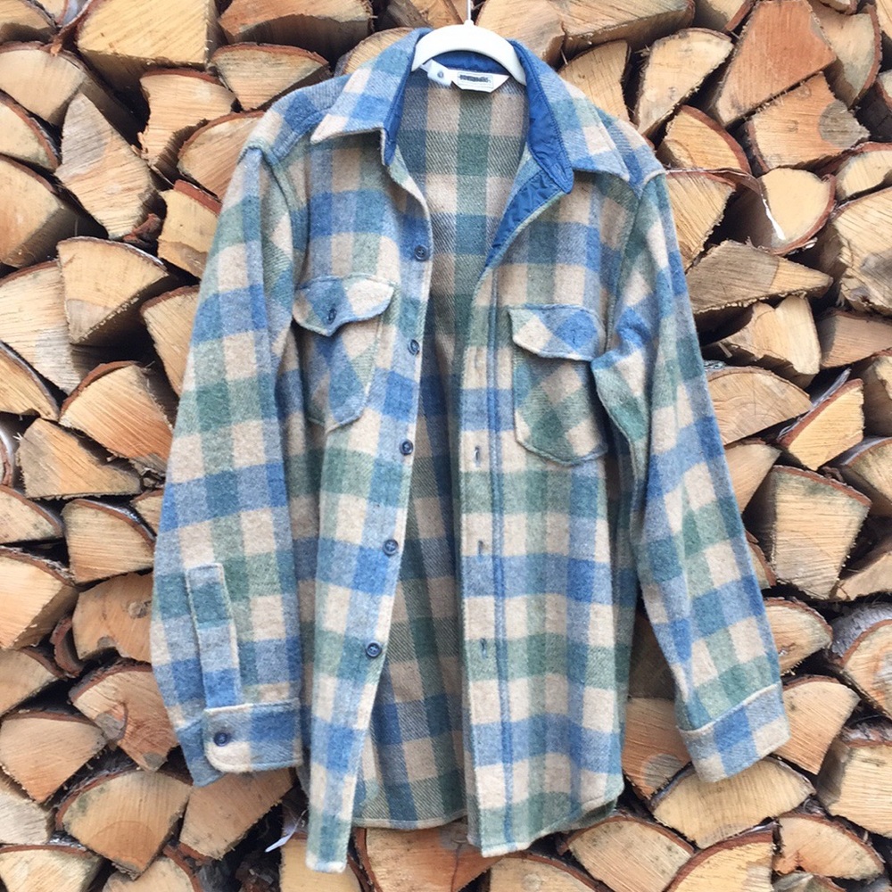 Men’s Vintage LLBean guide wool button down shirt